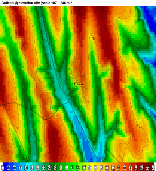 Crăiești elevation map