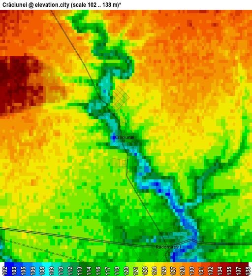 Crăciunei elevation map