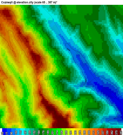 Cozmeşti elevation map