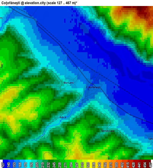 Coţofăneşti elevation map