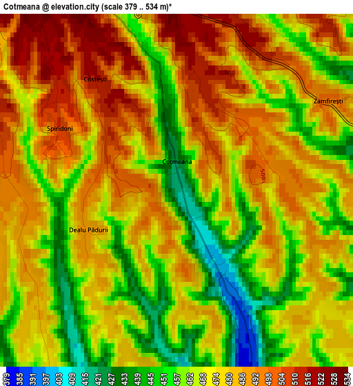 Cotmeana elevation map