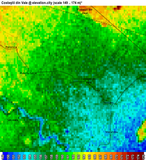 Costeştii din Vale elevation map