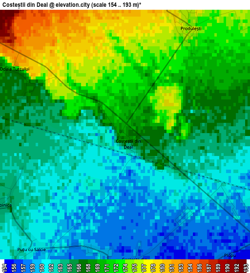 Costeștii din Deal elevation map