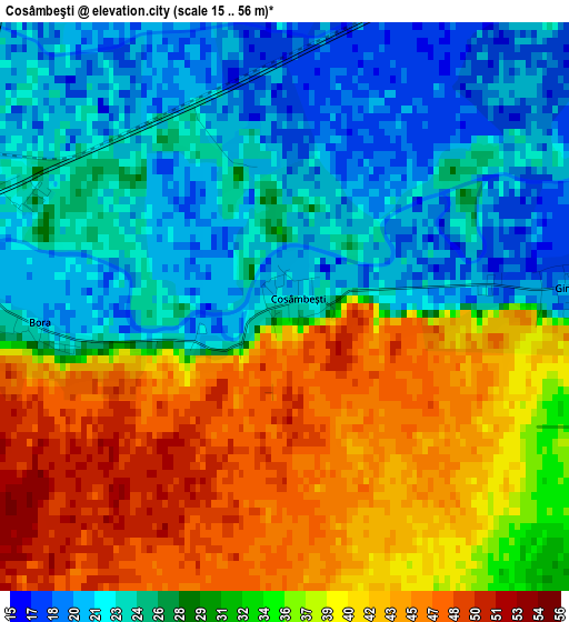 Cosâmbeşti elevation map