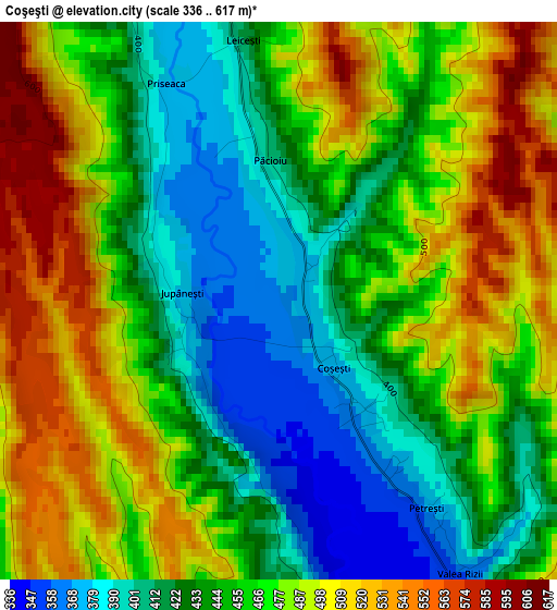 Coşeşti elevation map