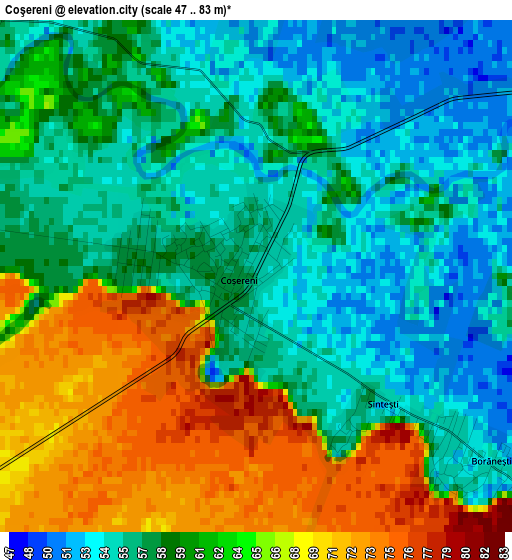 Coşereni elevation map