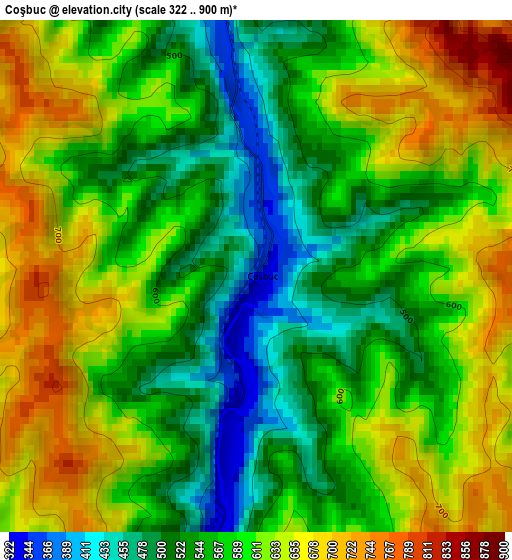 Coşbuc elevation map