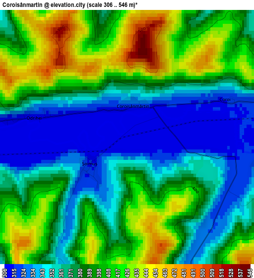 Coroisânmartin elevation map