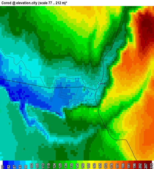 Corod elevation map