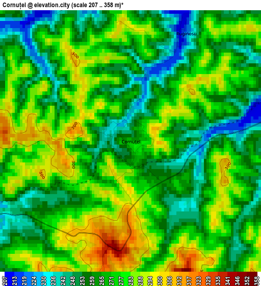 Cornuțel elevation map