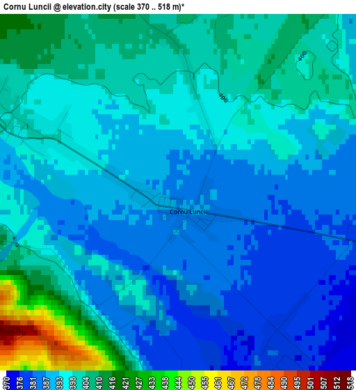 Cornu Luncii elevation map