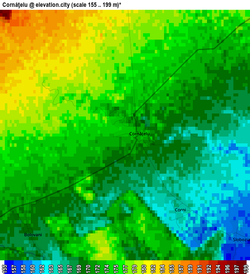 Cornăţelu elevation map