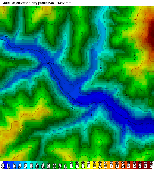 Corbu elevation map