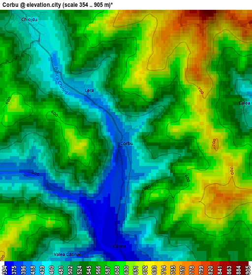 Corbu elevation map