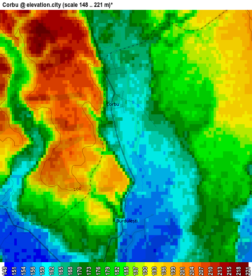 Corbu elevation map