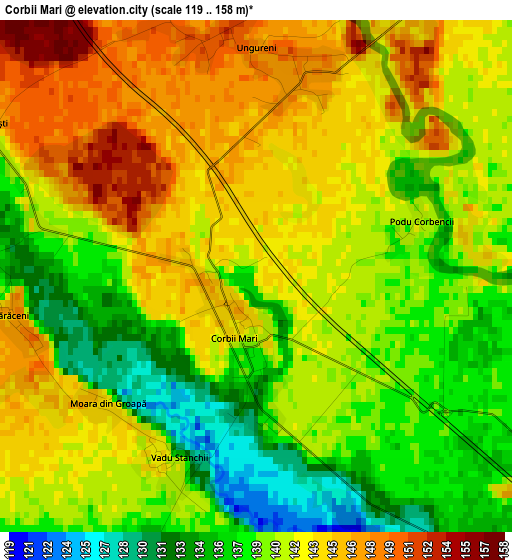 Corbii Mari elevation map