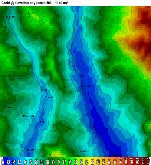 Corbi elevation map