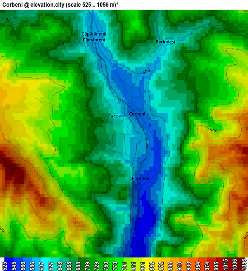 Corbeni elevation map