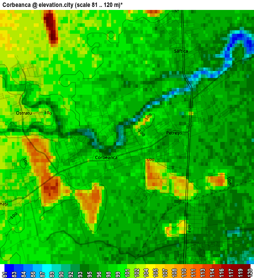 Corbeanca elevation map