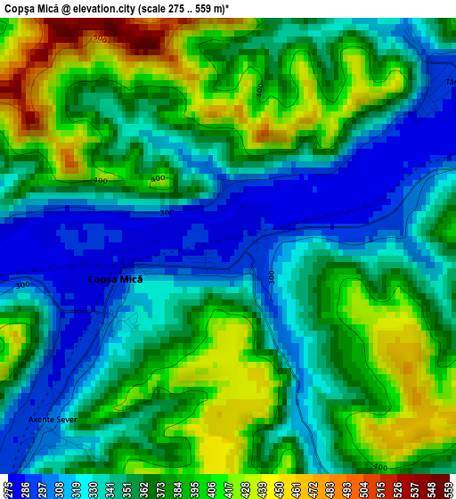 Copşa Mică elevation map