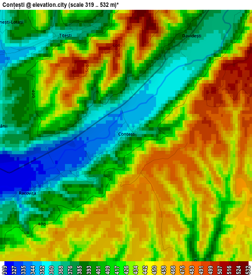 Conțești elevation map