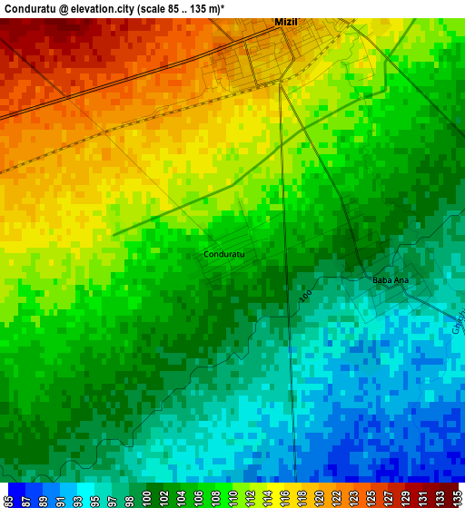 Conduratu elevation map