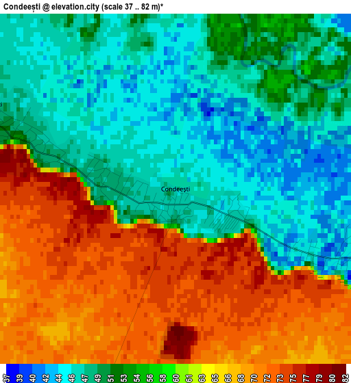 Condeești elevation map