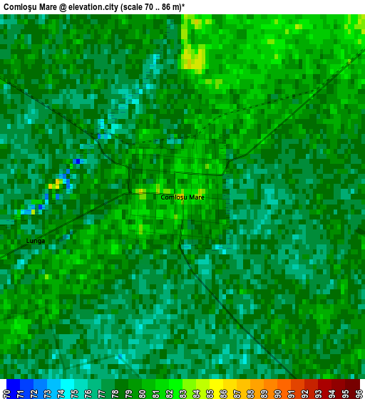 Comloşu Mare elevation map