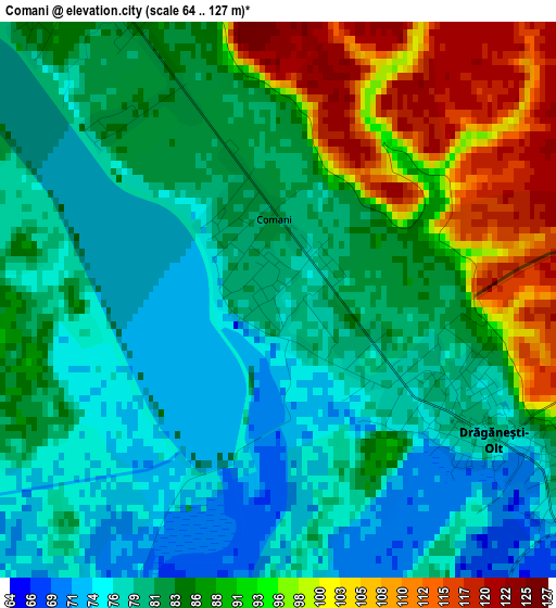 Comani elevation map