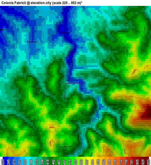 Colonia Fabricii elevation map