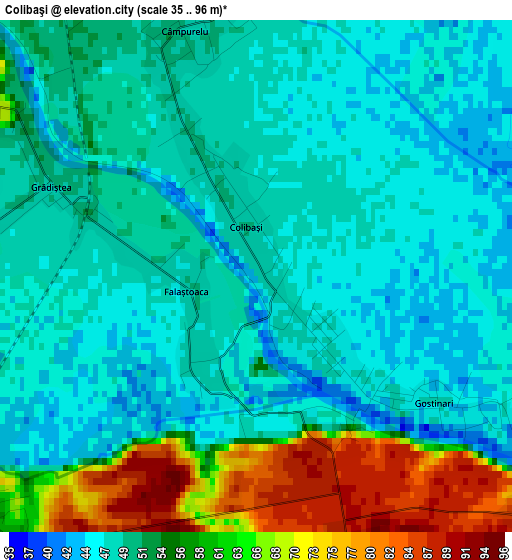 Colibaşi elevation map