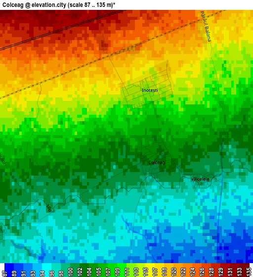 Colceag elevation map