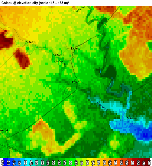 Colacu elevation map