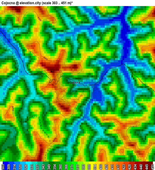 Cojocna elevation map