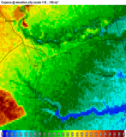 Cojasca elevation map