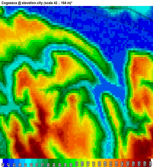 Cogeasca elevation map