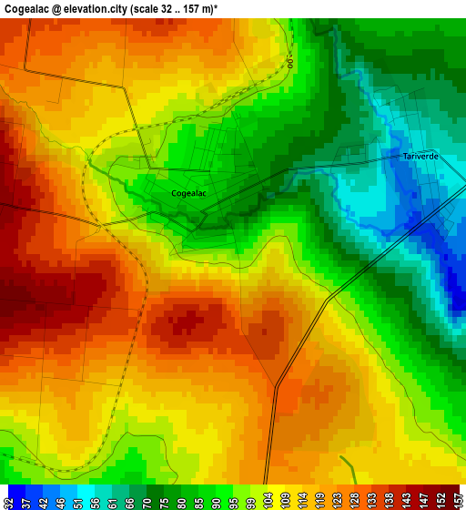 Cogealac elevation map