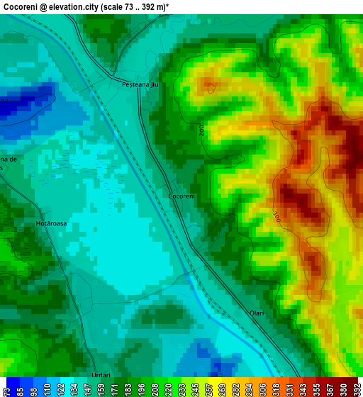 Cocoreni elevation map