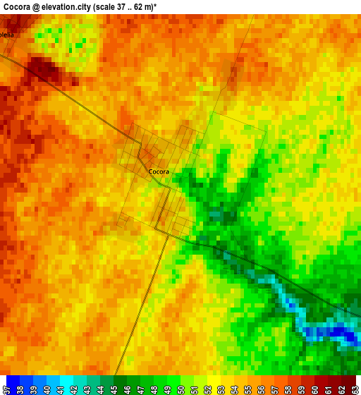 Cocora elevation map