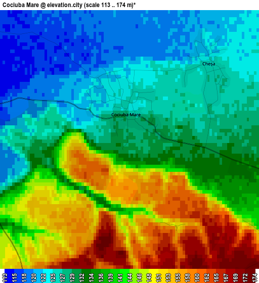 Cociuba Mare elevation map