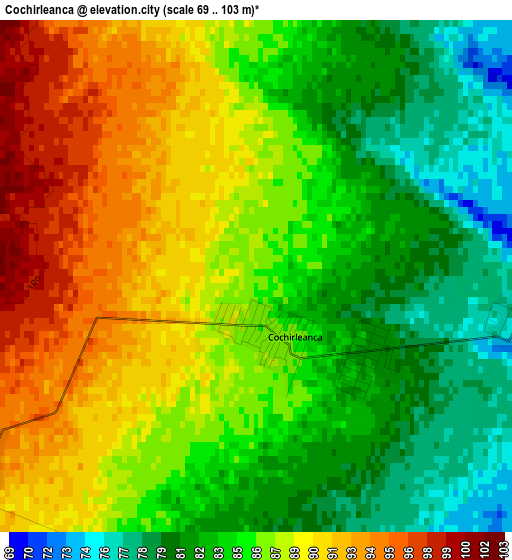 Cochirleanca elevation map