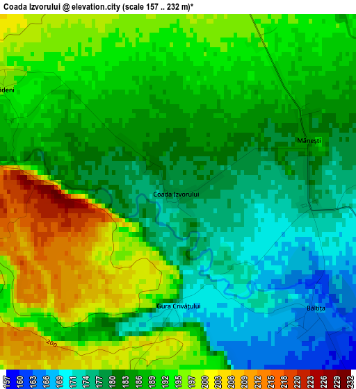 Coada Izvorului elevation map