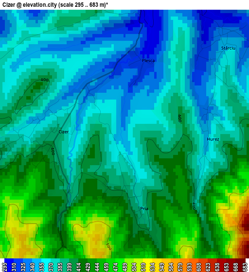 Cizer elevation map