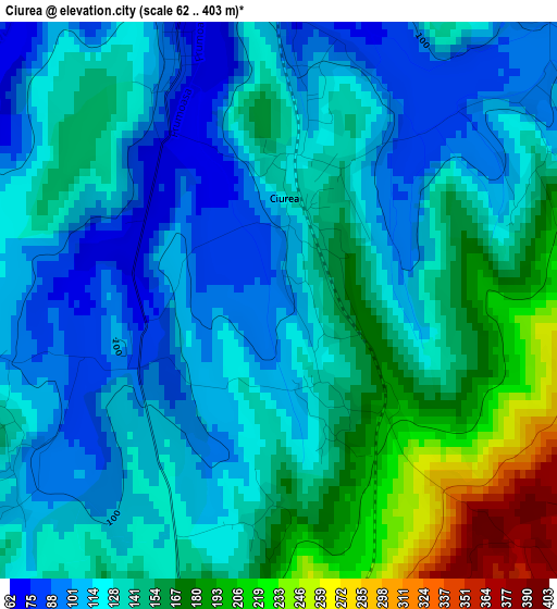 Ciurea elevation map