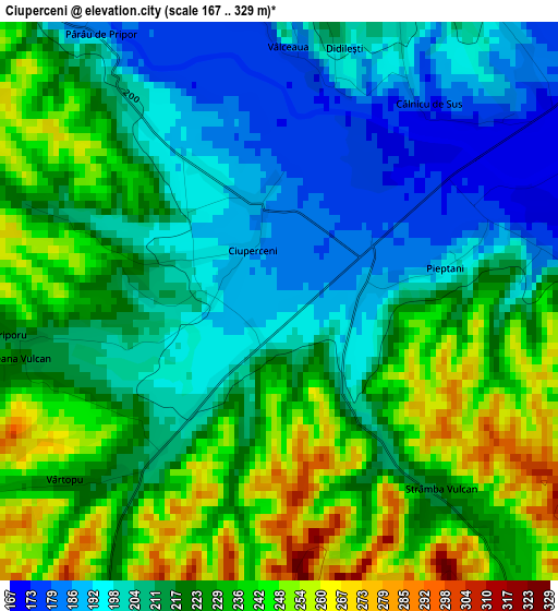 Ciuperceni elevation map