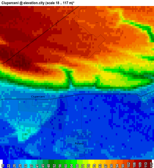 Ciuperceni elevation map