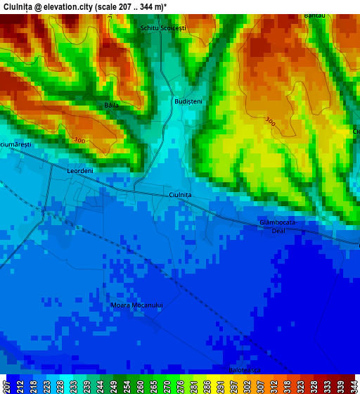 Ciulnița elevation map