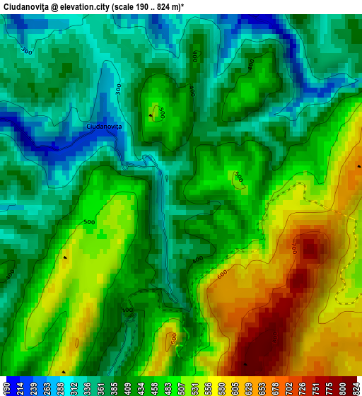 Ciudanoviţa elevation map