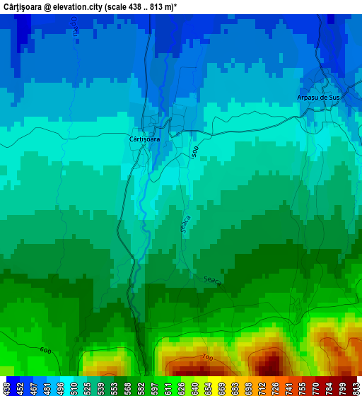 Cârţişoara elevation map