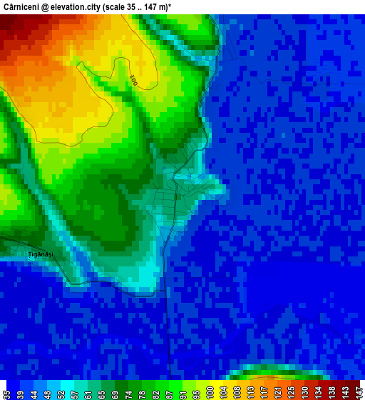 Cârniceni elevation map